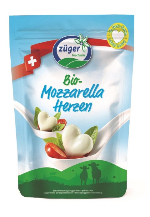 MOZZARELLA W KSZTAŁCIE SERC BIO 260 g (130 g) - ZUGER ZUGER (nabiał)