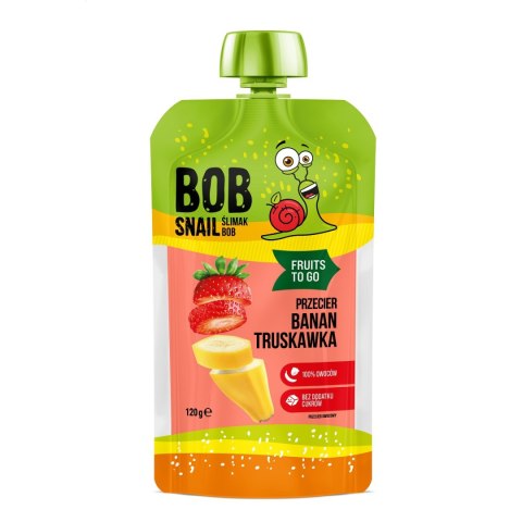 MUS FRUITS TO GO BANAN - TRUSKAWKA BEZ DODATKU CUKRU 120 g - BOB SNAIL BOB SNAIL (żelki)