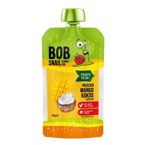 PRZECIER FRUIT TO GO MANGO - KOKOS - CYTRYNA BEZ DODATKU CUKRU 120 g - BOB SNAIL BOB SNAIL (żelki)