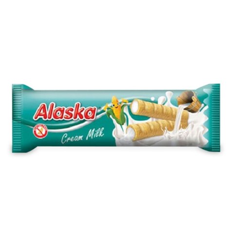 RURKI KUKURYDZIANE NADZIEWANE KREMEM MLECZNYM BEZGLUTENOWE 18 g - ALASKA ALASKA (ciastka)