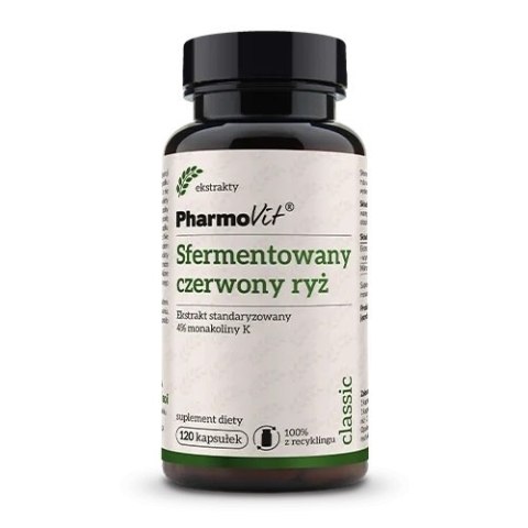 SFERMENTOWANY CZERWONY RYŻ EKSTRAKT BEZGLUTENOWY 120 KAPSUŁEK - PHARMOVIT (CLASSIC) PHARMOVIT (suplementy diety)