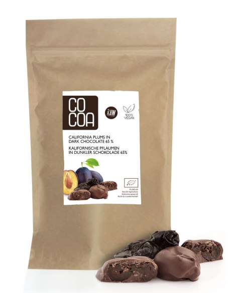 ŚLIWKI KALIFORNIJSKIE W CZEKOLADZIE CIEMNEJ BIO 200 g - COCOA COCOA (czekolady i bakalie w surowej czekoladzie)