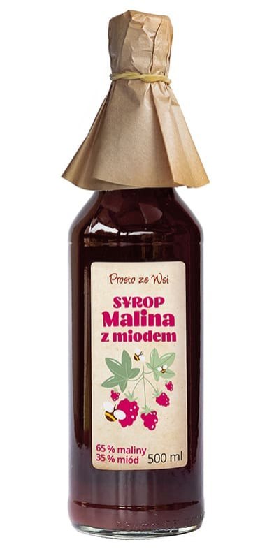 SYROP MALINA Z MIODEM 500 ml - PROSTO ZE WSI PROSTO ZE WSI (soki przecierowe)