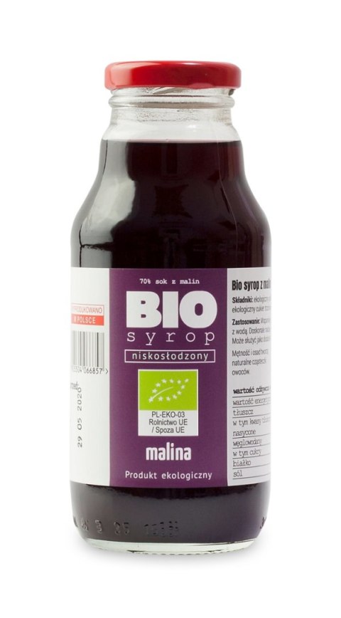 SYROP Z MALIN NISKOSŁODZONY BIO 330 ml - KAMIONNA KAMIONNA (soki, syropy, powidła)