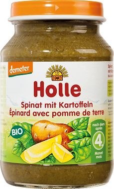 SZPINAK Z ZIEMNIAKIEM OD 5 MIESIĄCA BEZGLUTENOWY DEMETER BIO 190 g (SŁOIK) - HOLLE HOLLE (żywność dla niemowląt)