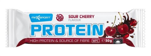 BATON PROTEINOWY WPC O SMAKU WIŚNIOWYM W POLEWIE KAKAOWEJ BEZGLUTENOWY 50 g - MAXSPORT MAXSPORT (batony, kremy, makarony)