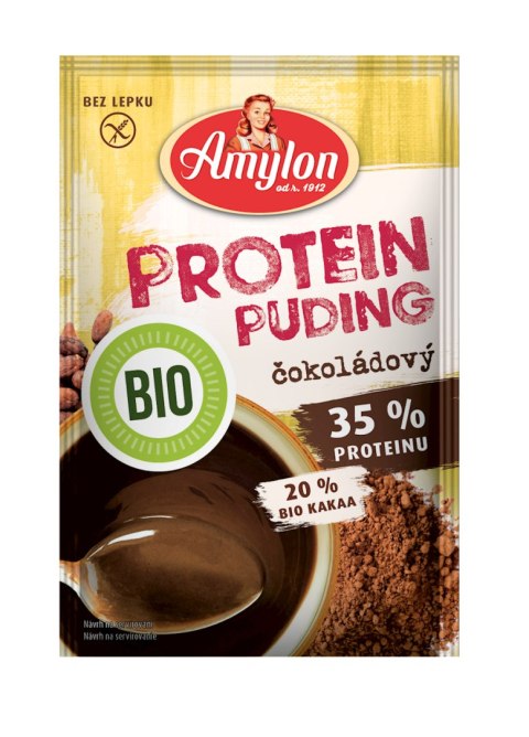 BUDYŃ PROTEINOWY O SMAKU CZEKOLADOWYM BEZ DODATKU CUKRU BEZGLUTENOWY BIO 45 g - AMYLON AMYLON (budynie, galaretki,kisiele,cukry, skrobie