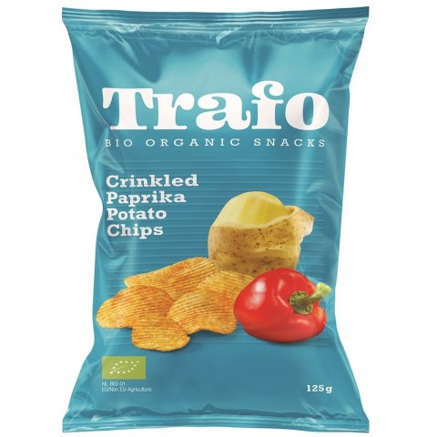 CHIPSY ZIEMNIACZANE KARBOWANE PAPRYKOWE BIO 125 g - TRAFO TRAFO (chipsy warzywne i ziemniaczne)