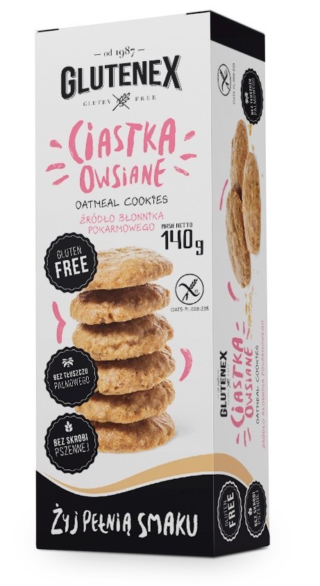 CIASTKA OWSIANE BEZGLUTENOWE 140 g - GLUTENEX GLUTENEX (chleby, ciastka, makarony)