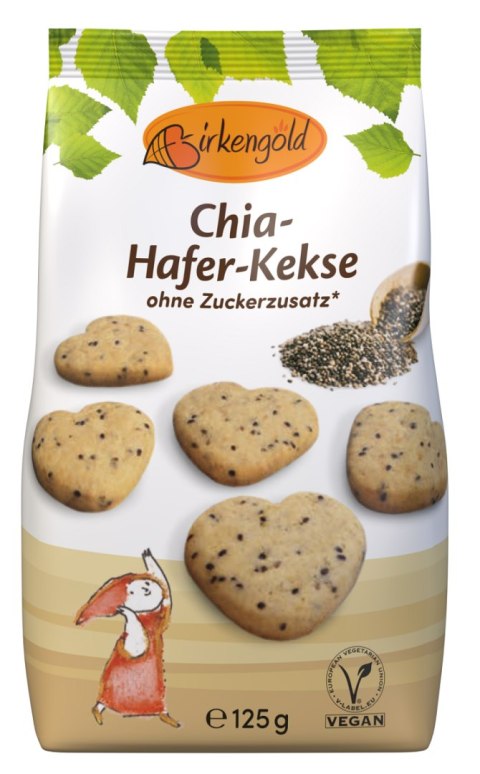 CIASTKA OWSIANE Z CHIA BEZ DODATKU CUKRU 125 g - BIRKENGOLD BIRKENGOLD (musy, ciastka, gumy)