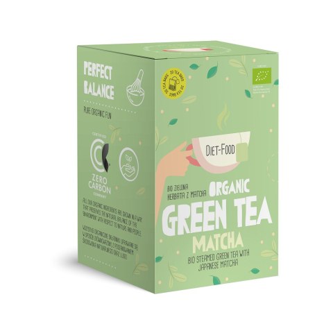 HERBATA ZIELONA Z MATCHĄ (GREEN TEA MATCHA) BIO (20 x 2 g) 40 g - DIET-FOOD DIET-FOOD