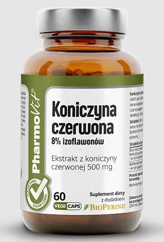 KONICZYNA CZERWONA EKSTRAKT (500 mg) BEZGLUTENOWY 60 KAPSUŁEK - PHARMOVIT (CLEAN LABEL) PHARMOVIT (suplementy diety)