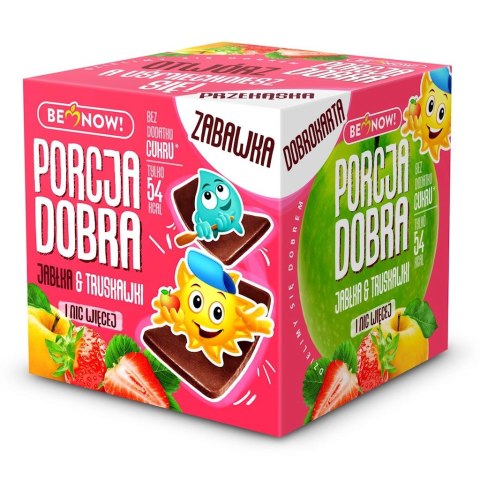 KOSTKA Z NIESPODZIANKĄ (PRZEKĄSKA JABŁKOWO - TRUSKAWKOWA + ZABAWKA) 16 g - PORCJA DOBRA