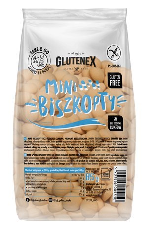 BISZKOPTY MINI BEZ DODATKU CUKRÓW BEZGLUTENOWE 85 g - GLUTENEX GLUTENEX (chleby, ciastka, makarony)