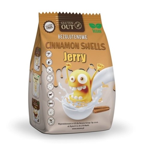 MUSZELKI ZBOŻOWE CYNAMONOWE BEZGLUTENOWE 375 g - JERRY GLUTEN OUT JERRY GLUTEN OUT (płatki)