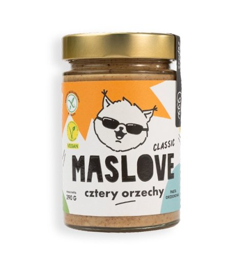 KREM ORZECHOWY MIX (4 ORZECHY) KLASYCZNY BEZGLUTENOWY 290 g - MASLOVE MASLOVE (pasty orzechowe, kremy)