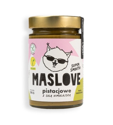 KREM PISTACJOWY Z SOLĄ HIMALAJSKĄ SUPER SMOOTH BEZGLUTENOWY 290 g - MASLOVE MASLOVE (pasty orzechowe, kremy)