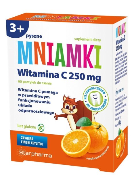 PASTYLKI Z WITAMINĄ C DO SSANIA BEZ CUKRU BEZGLUTENOWE 60 szt. - STARPHARMA (MNIAMKI) STARPHARMA (suplementy diety)