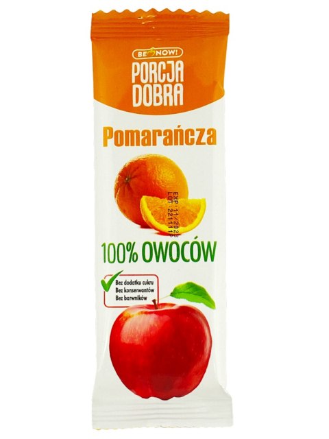 PRZEKĄSKA JABŁKOWO - POMARAŃCZOWA BEZ DODATKU CUKRU 16 g - PORCJA DOBRA PORCJA DOBRA (przekąski owocowe)