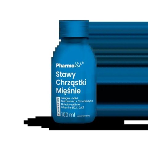 SHOT KOLAGEN NA STAWY, CHRZĄSTKI, MIĘŚNIE BEZGLUTENOWY 100 ml - PHARMOVIT (SUPPLES & GO) PHARMOVIT (suplementy diety)