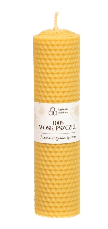 ŚWIECA ZWIJANA Z WĘZY PSZCZELEJ 18/5 cm - PASIEKA RODZINNA PASIEKA RODZINNA (świece z wosku pszczelego)