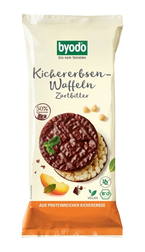 WAFLE Z CIECIERZYCY Z CIEMNĄ CZEKOLADĄ BEZGLUTENOWE BIO 65 g - BYODO BYODO (sosy, majonezy, musztardy)