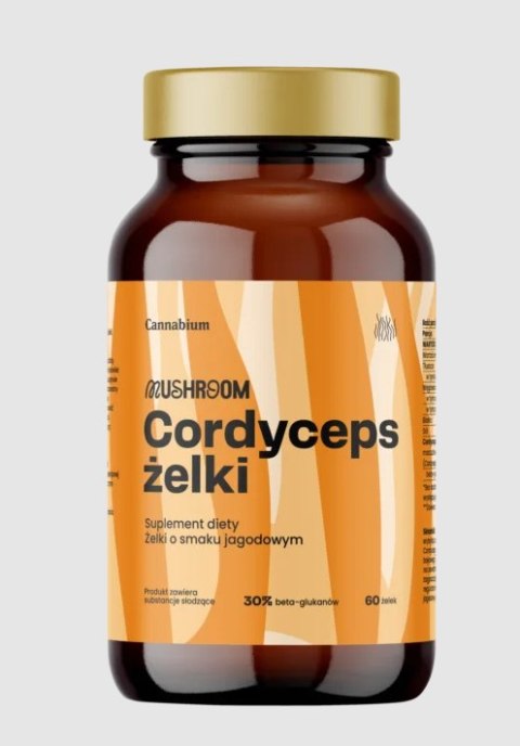 ŻELKI CORDYCEPS O SMAKU JAGODOWYM 170 g - CANNABIUM CANNABIUM (oleje konopne)