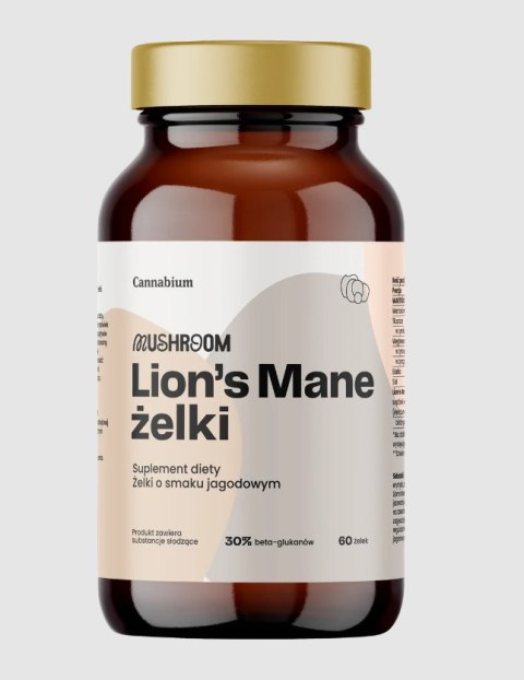 ŻELKI LION'S MANE O SMAKU JAGODOWYM 170 g - CANNABIUM CANNABIUM (oleje konopne)