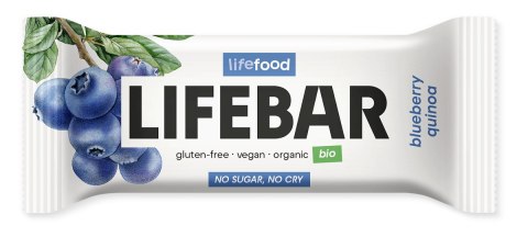 BATON DAKTYLOWY Z JAGODAMI RAW BEZ DODATKU CUKRÓW BEZGLUTENOWY BIO 40 g - LIFEFOOD LIFEFOOD (batony proteinowe)