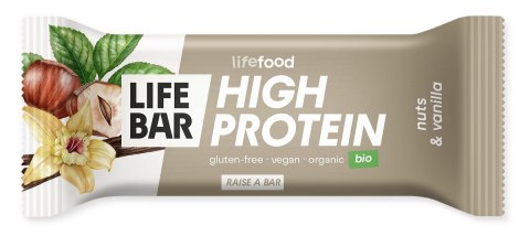 BATON PROTEINOWY Z ORZECHAMI I WANILIĄ RAW BEZ DODATKU CUKRÓW BEZGLUTENOWY BIO 40 g - LIFEFOOD LIFEFOOD (batony proteinowe)