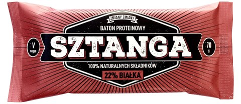 BATON PROTEINOWY Z ORZESZKAMI ZIEMNYMI "SZTANGA" BEZGLUTENOWY 70 g - ZMIANY ZMIANY ZMIANY ZMIANY (batony)