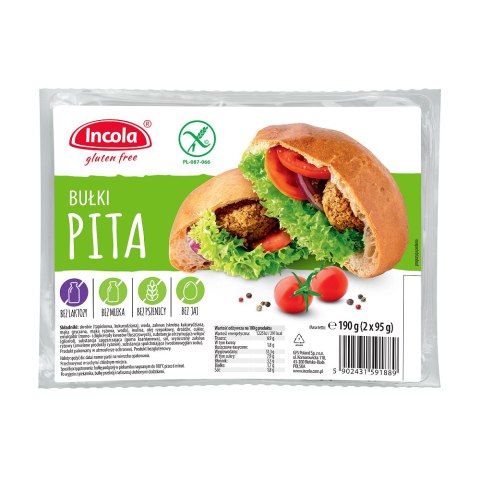 BUŁKI PITA BEZGLUTENOWE (2 szt.) 190 g - INCOLA INCOLA (bezglutenowe pieczywo i wafle)