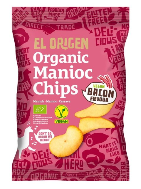 CHIPSY Z MANIOKU O SMAKU BEKONU WEGAŃSKIE BEZGLUTENOWE BIO 60 g - EL ORIGEN EL ORIGEN (chipsy)