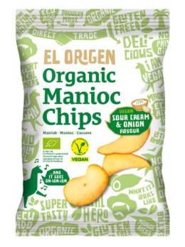 CHIPSY Z MANIOKU O SMAKU ŚMIETANKOWO - CEBULOWYM WEGAŃSKIE BEZGLUTENOWE BIO 60 g - EL ORIGEN EL ORIGEN (chipsy)