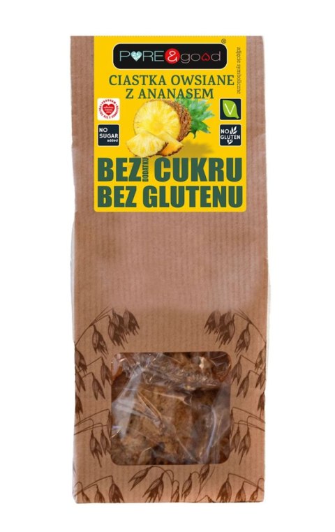 CIASTKA OWSIANE Z ANANASEM BEZ DODATKU CUKRU BEZGLUTENOWE 150 g - PURE&GOOD PURE&GOOD (czekolady, ciastka, przetwory)