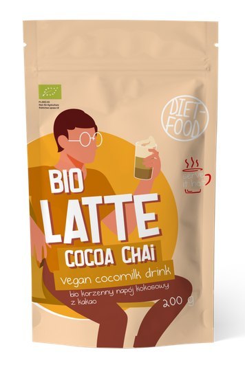 LATTE COCOA CHAI - NAPÓJ KOKOSOWO - KORZENNY Z KAKAO BIO 200 g - DIET-FOOD DIET-FOOD