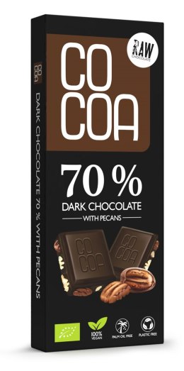 CZEKOLADA CIEMNA 70 % Z ORZECHAMI PEKAN BIO 40 g - COCOA COCOA (czekolady i bakalie w surowej czekoladzie)