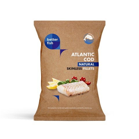 DORSZ ATLANTYCKI FILET BEZ SKÓRY MROŻONY 475 g - BETTER FISH BETTER FISH (ryby i owoce morza, w tym MROŻONKI)