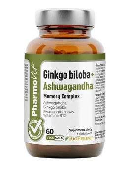 GINKGO BILOBA + ASHWAGANDHA MEMORY COMPLEX BEZGLUTENOWE 60 KAPSUŁEK - PHARMOVIT (CLEAN LABEL) PHARMOVIT (suplementy diety)