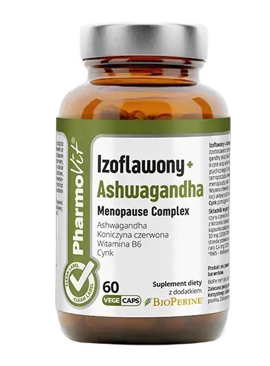 IZOFLAWONY + ASHWAGANDHA MENOPAUSE COMPLEX BEZGLUTENOWE 60 KAPSUŁEK - PHARMOVIT (CLEAN LABEL) PHARMOVIT (suplementy diety)