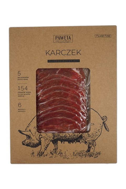 KARCZEK DOJRZEWAJĄCY PLASTRY BEZGLUTENOWY 50 g - PAWĘTA PAWĘTA (szynki dojrzewające)