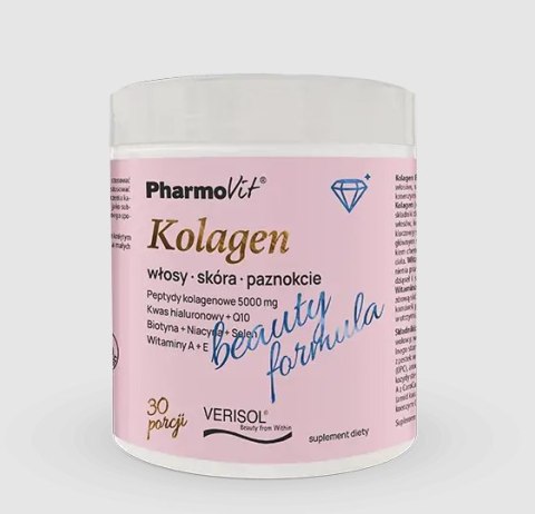 KOLAGEN O SMAKU BRZOSKWINIA - BANAN BEAUTY FORMULA BEZGLUTENOWY 174 g - PHARMOVIT PHARMOVIT (suplementy diety)