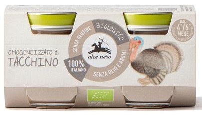 MIĘSO INDYKA BEZGLUTENOWE OD 4 MIESIĄCA BIO (2 x 80 g) 160 g - ALCE NERO ALCE NERO (włoskie produkty)