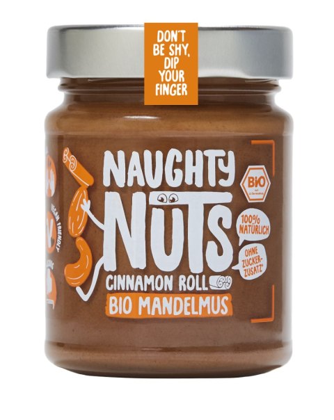 KREM Z MIGDAŁAMI I ORZECHAMI NERKOWCA Z CYNAMONEM BIO 250 g - NAUGHTY NUTS NAUGHTY NUTS (kremy orzechowe, migdałowe, praliny)