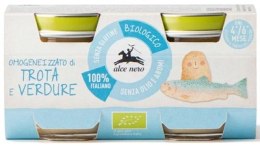 MIĘSO PSTRĄGA Z WARZYWAMI BEZGLUTENOWE OD 4 MIESIĄCA BIO (2 x 80 g) 160 g - ALCE NERO ALCE NERO (włoskie produkty)