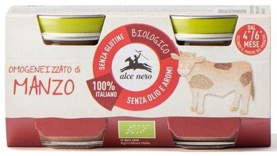 MIĘSO WOŁOWE BEZGLUTENOWE OD 4 MIESIĄCA BIO (2 x 80 g) 160 g - ALCE NERO ALCE NERO (włoskie produkty)