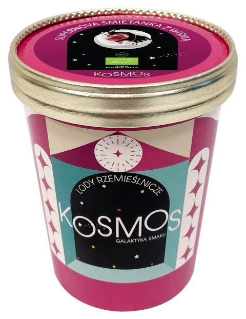 LODY RZEMIEŚLNICZE KREMOWA ŚMIETANKA Z WIŚNIĄ BIO 475 ml - KOSMOS KOSMOS (MROŻONKI - lody)