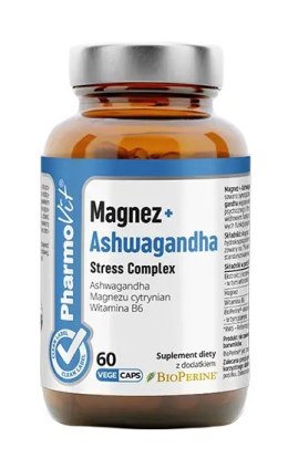 MAGNEZ + ASHWAGANDHA STRESS COMPLEX BEZGLUTENOWE 60 KAPSUŁEK - PHARMOVIT (CLEAN LABEL) PHARMOVIT (suplementy diety)