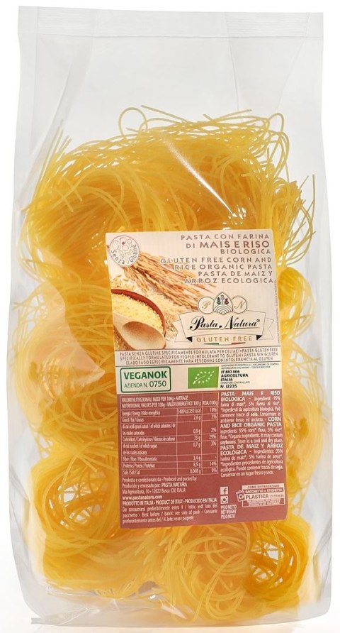 MAKARON (KUKURYDZIANO - RYŻOWY) GNIAZDA BEZGLUTENOWY BIO 250 g - PASTA NATURA PASTA NATURA (makarony bezglutenowe)