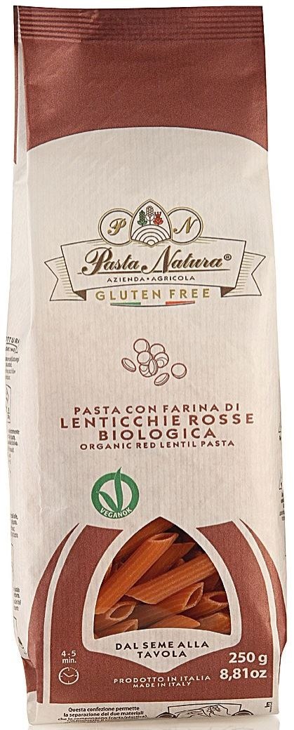 MAKARON PROTEINOWY (Z SOCZEWICY CZERWONEJ) PENNE BEZGLUTENOWY BIO 250 g - PASTA NATURA PASTA NATURA (makarony bezglutenowe)